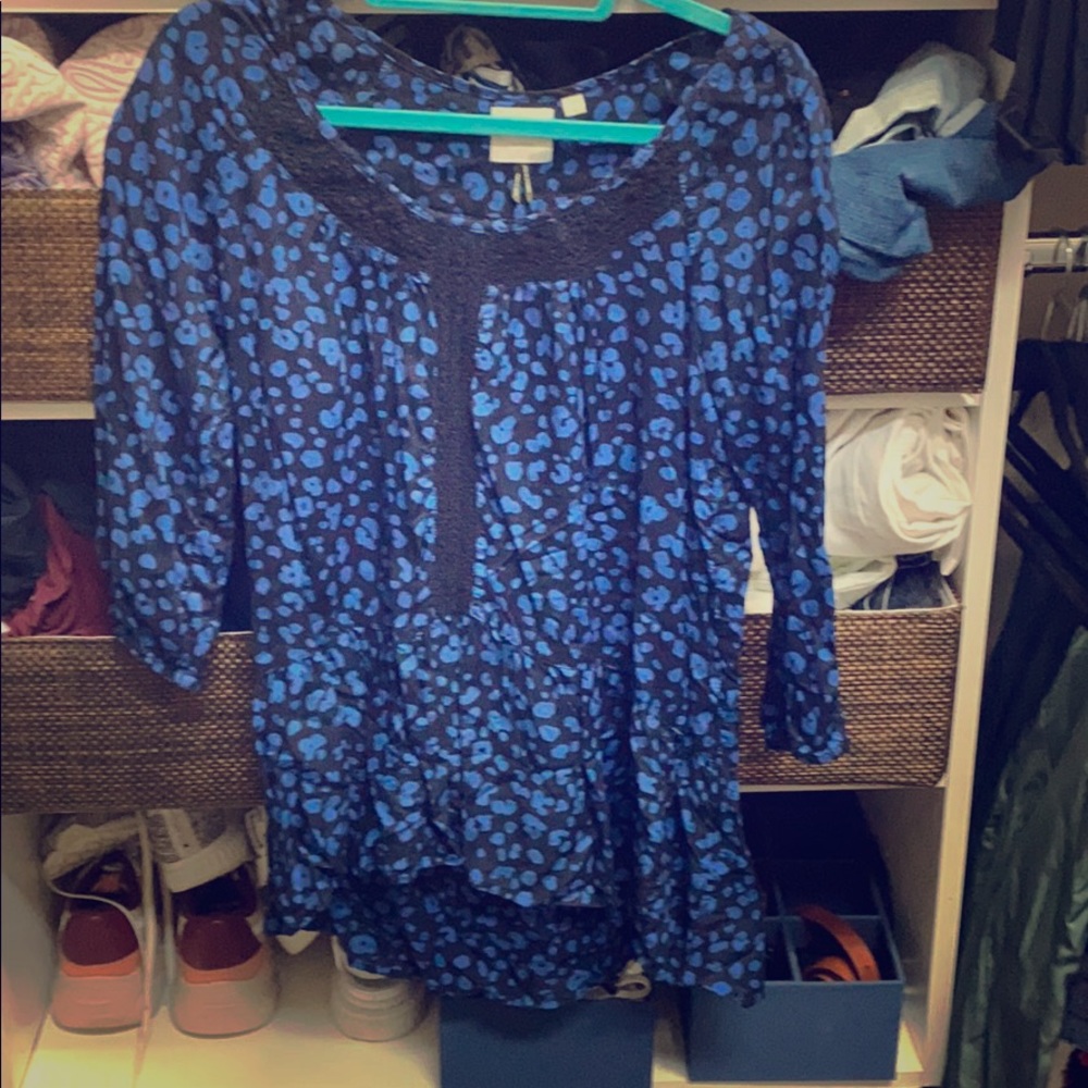 Blue print tunic
